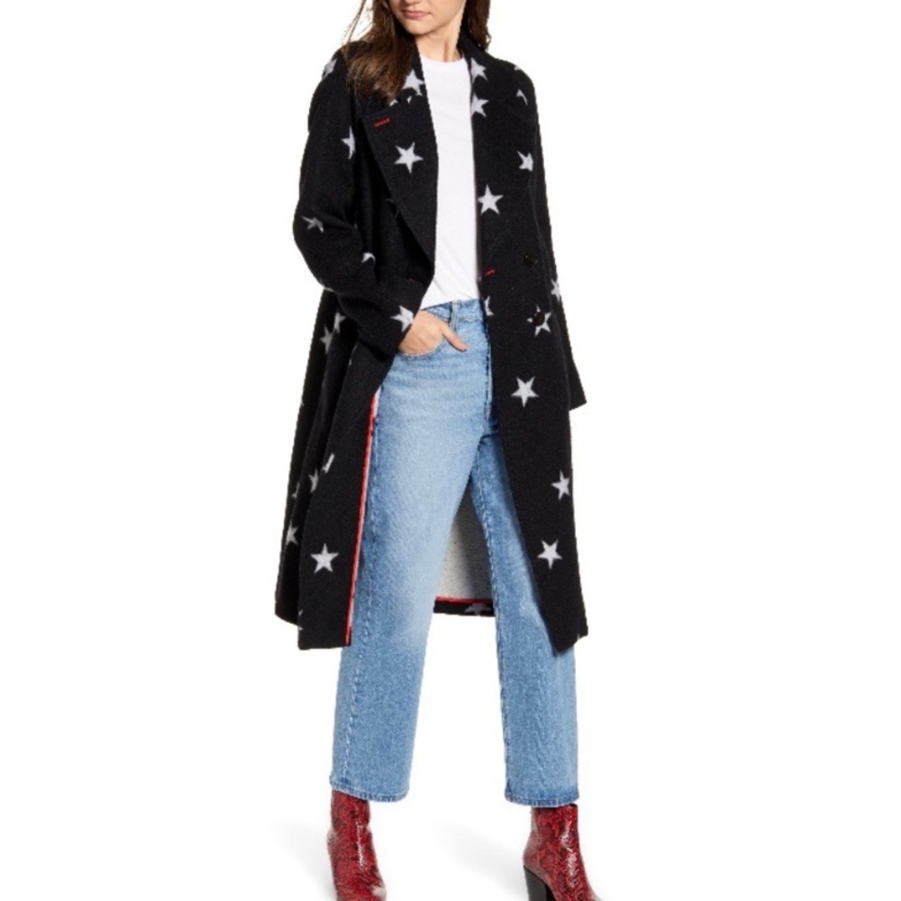 NWT Avec Les Filles Star Double Face Trench Coat M